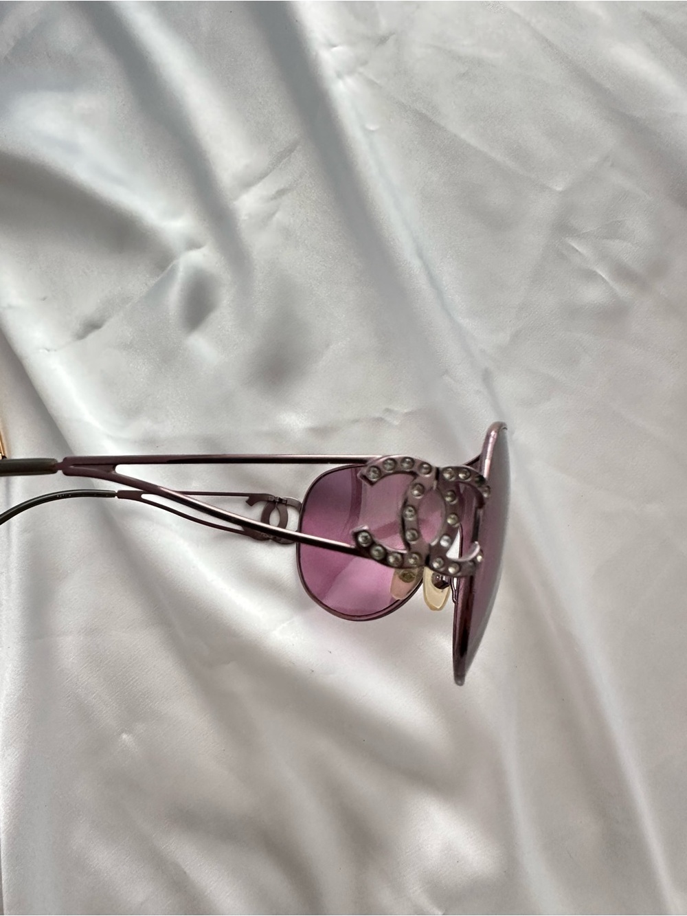 CHANEL Pink Purple Rhinestone  CC Logo Sunglasses - Picture 13 of 15